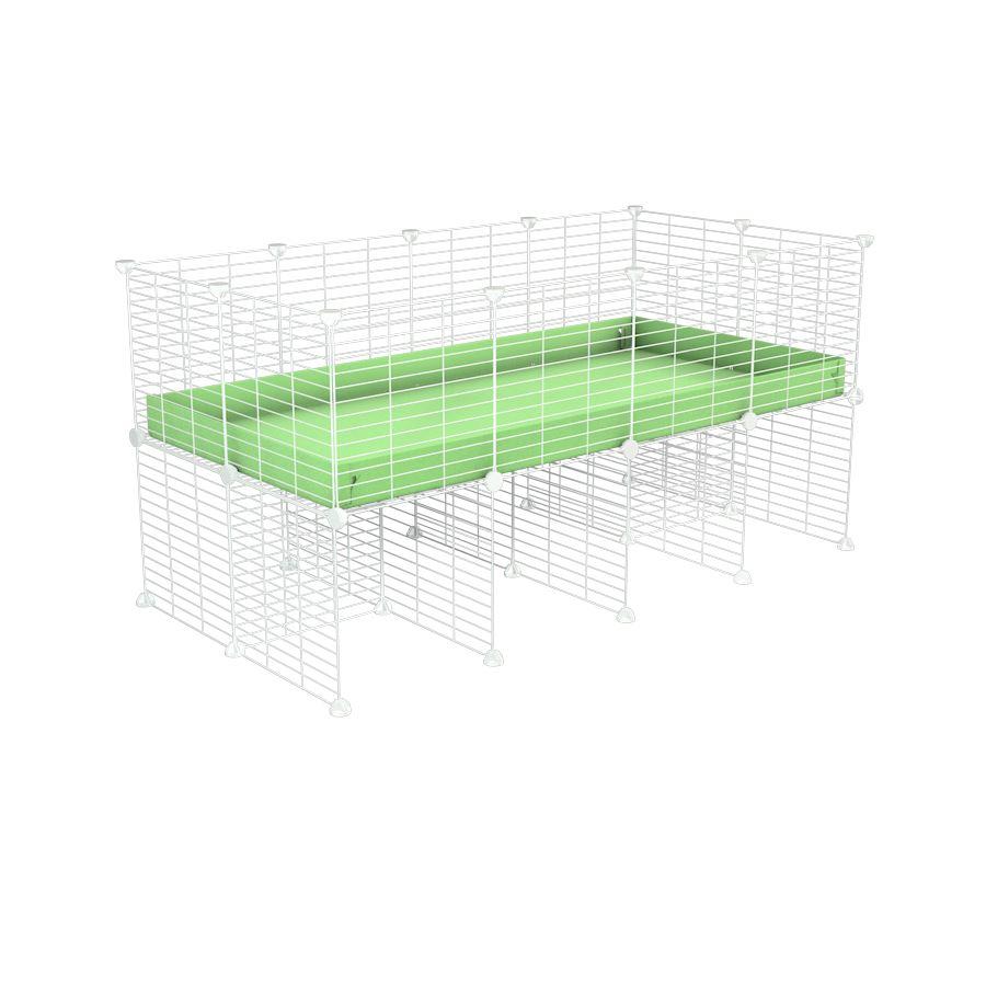 a 4x2 CC cage for guinea pigs with a stand green pastel pistachio correx and 9x9 white C&C grids sold in USA by kavee