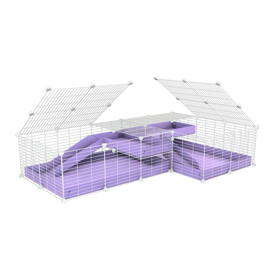 White L-Shape 6x2 C&C Cage with Divider & Loft