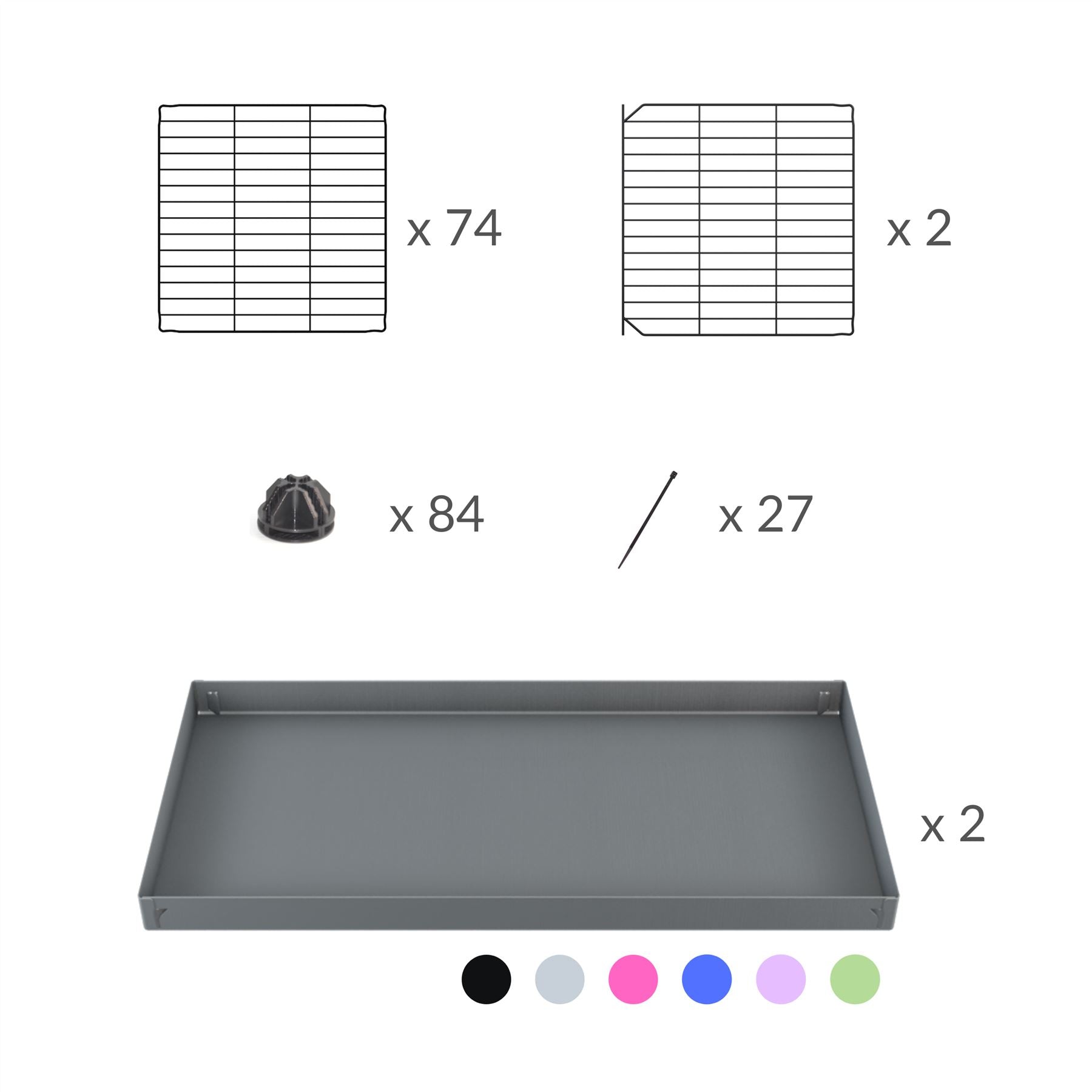 Composition of A two tier 4x2 c&c cage with stand and side storage for guinea pigs with two levels by brand kavee in the USA