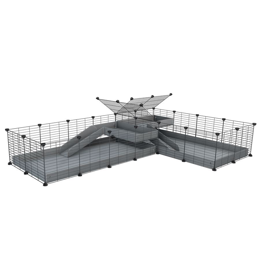 L-Shape 8x2 C&C Cage with Divider & Loft