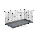 A 4x2 C&C rabbit cage with safe small meshing baby bars grids and gray coroplast by kavee USA