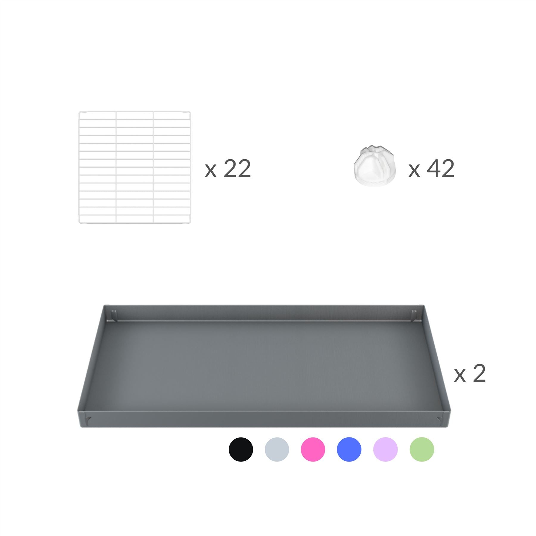 Material for A 8x2 L-shape white C&C cage with divider for guinea pig fighting or quarantine from brand kavee