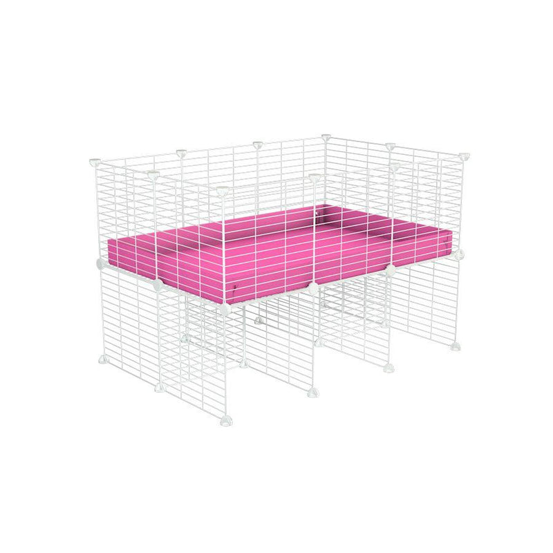 a 3x2 CC cage for guinea pigs with a stand pink correx and 9x9 white C&C grids sold in USA by kavee