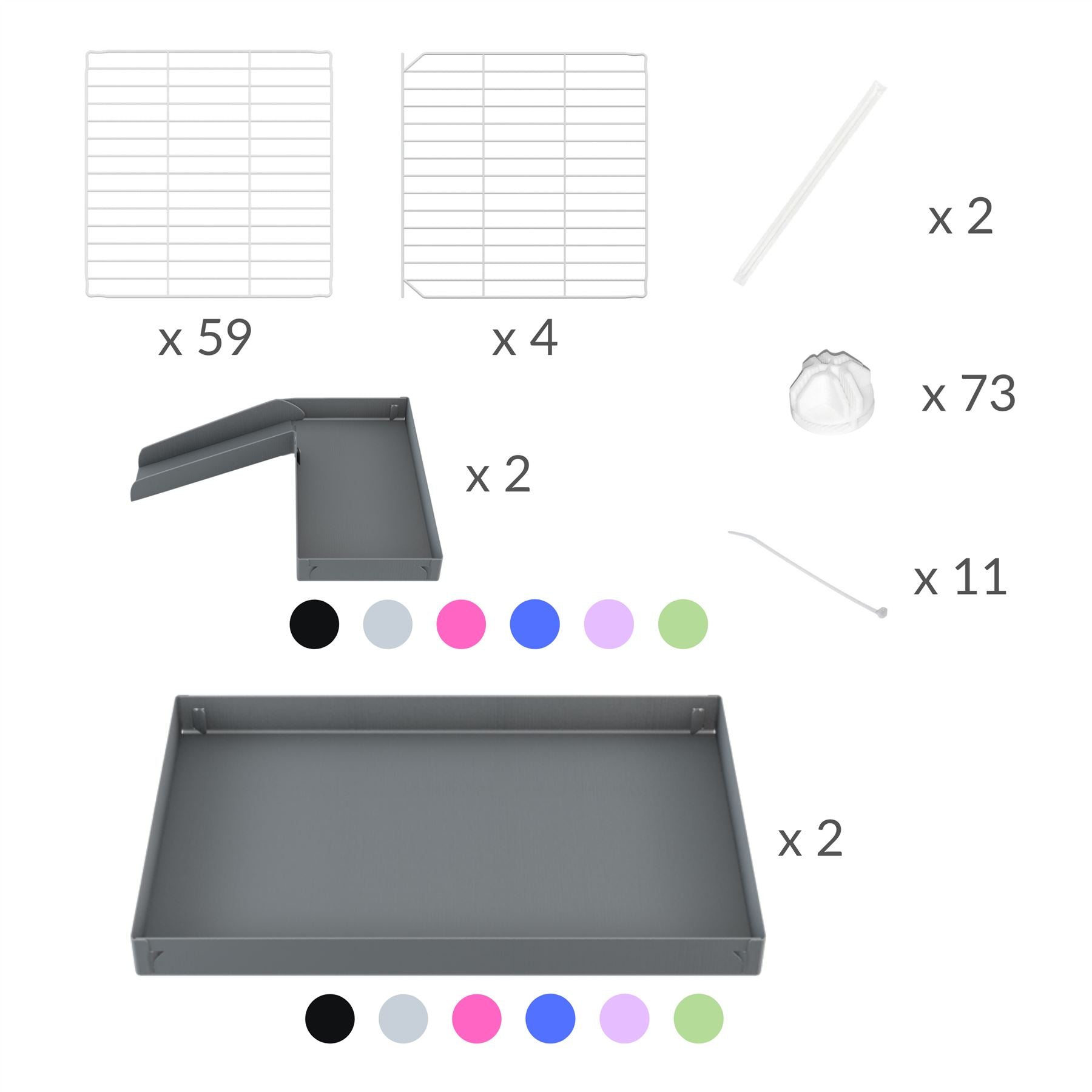 Material for A 2x6 white C and C cage with lid divider stand loft ramp for guinea pigs fighting or quarantine from brand kavee