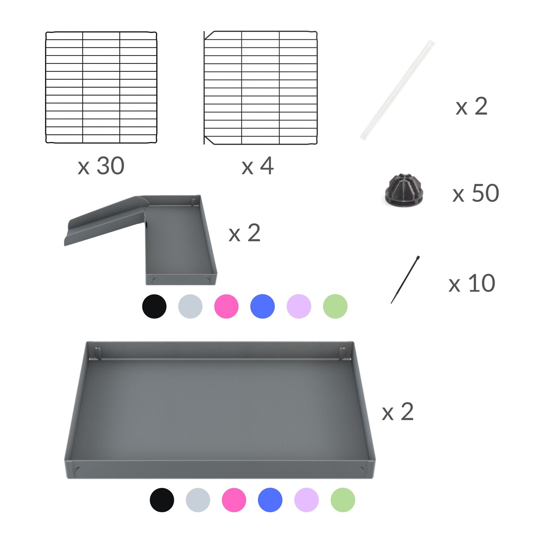 Material for A 2x6 L-shape C and C cage with lid divider loft ramp for guinea pigs fighting or quarantine from brand kavee