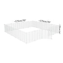 Size of a 5x5 outdoor modular playpen with small hole safe C&C white grids for guinea pigs or Rabbits by brand kavee