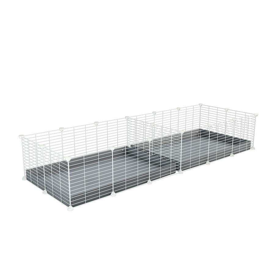 A 6x2 white C&C cage with divider for guinea pig fighting or quarantine with gray coroplast from brand kavee