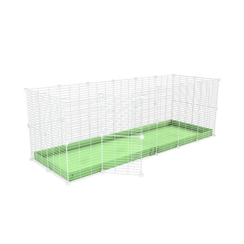 A 6x2 C and C rabbit cage with safe baby proof white CC grids green pastel coroplast by kavee USA