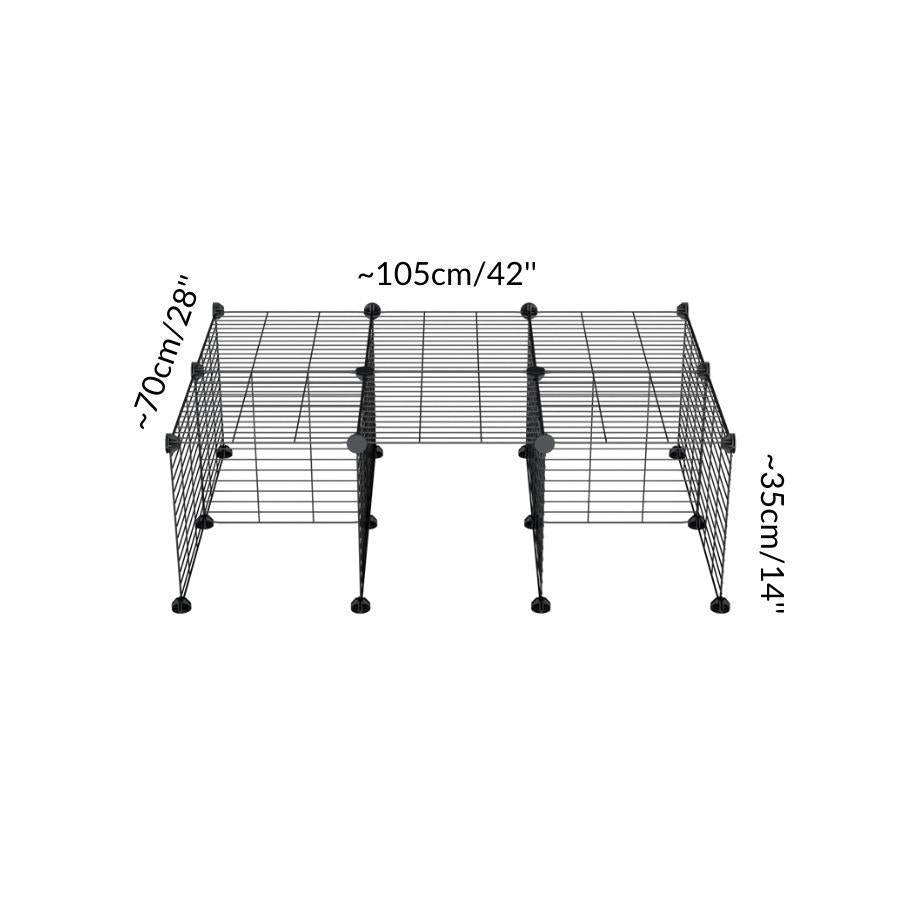 Dimensions of A C&C guinea pig cage stand size 3x2 with safe baby proof grids by kavee USA