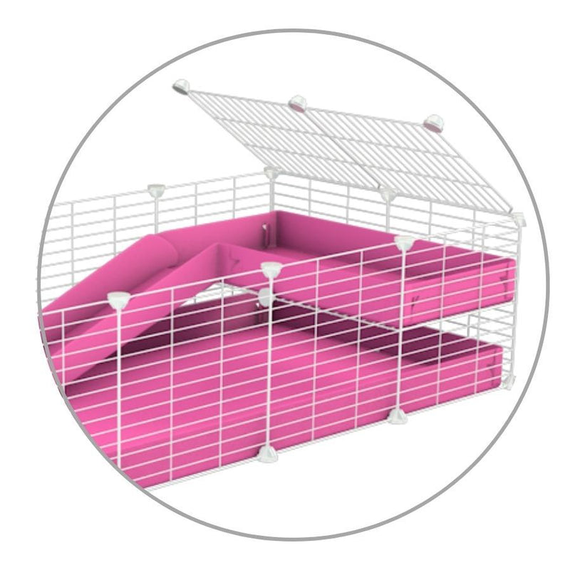 Loft 2x1 for white C&C cage - Coroplast + Grids