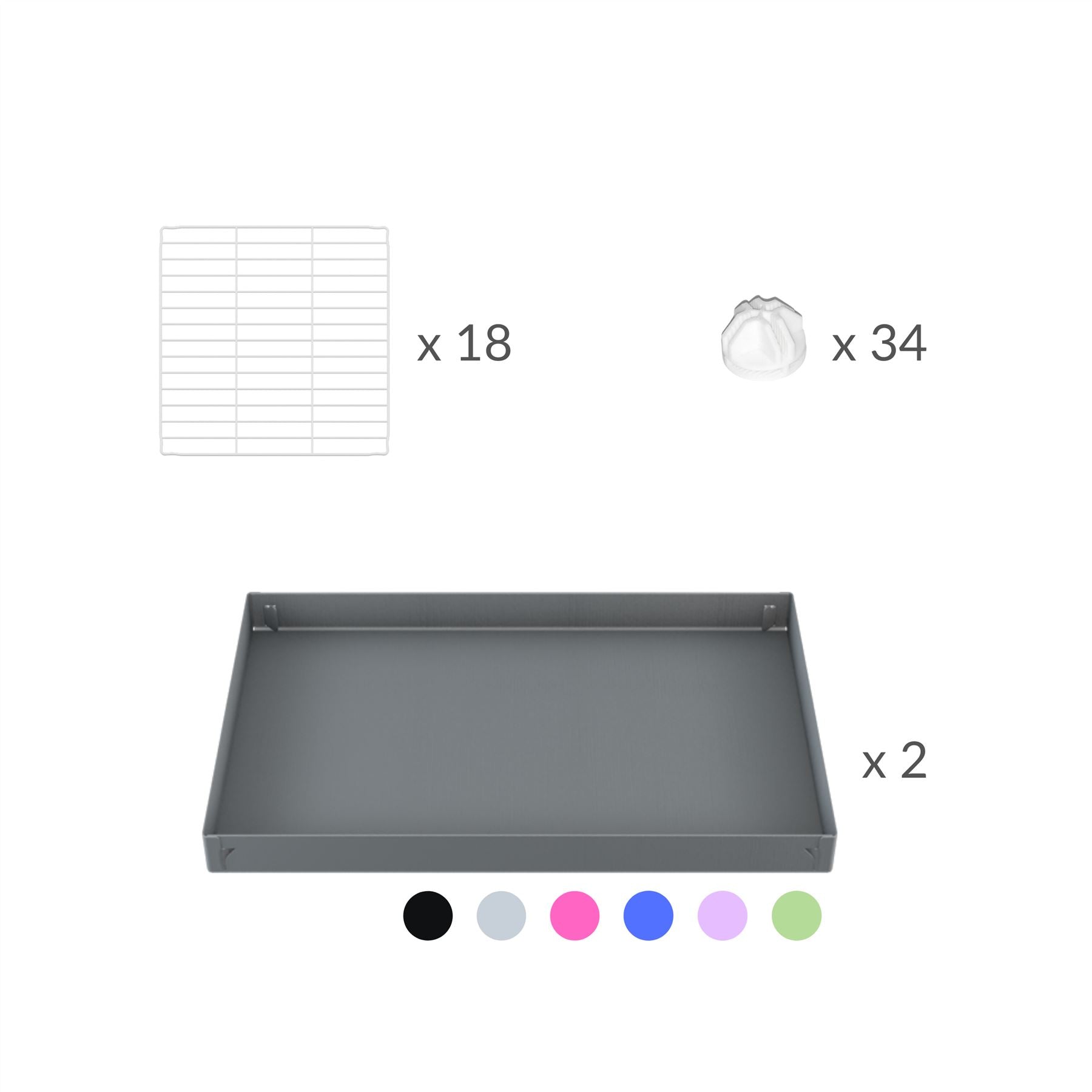 Material for a 6x2 white C&C cage with divider for guinea pig fighting or quarantine from brand kavee