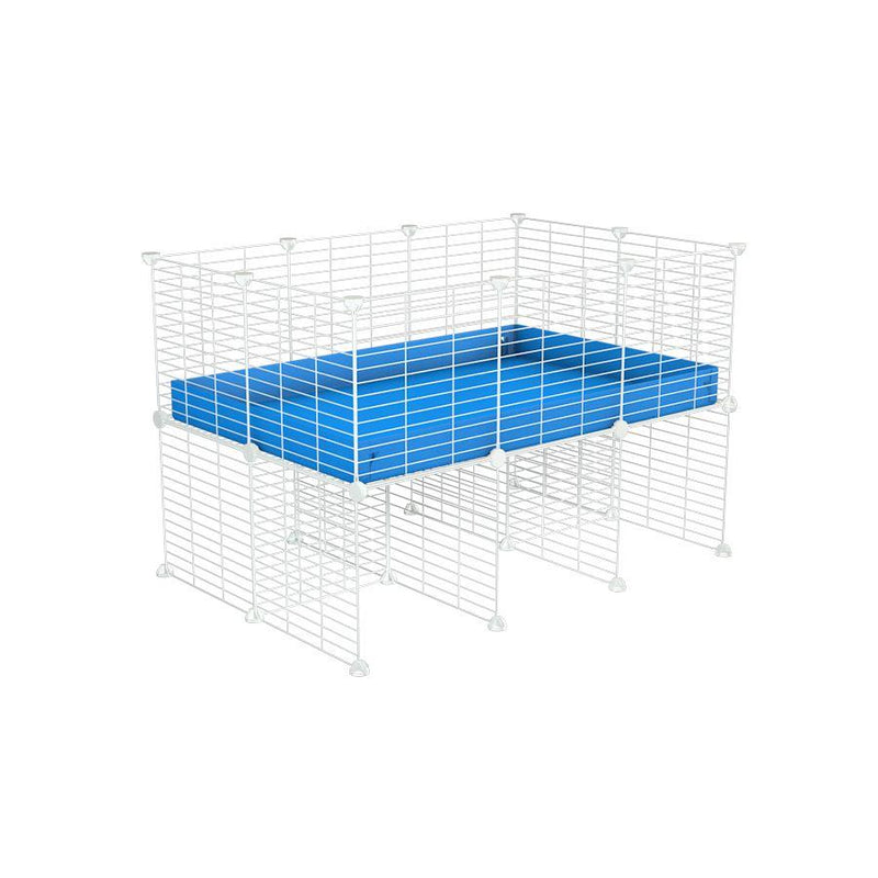 a 3x2 CC cage for guinea pigs with a stand blue correx and 9x9 white C&C grids sold in USA by kavee