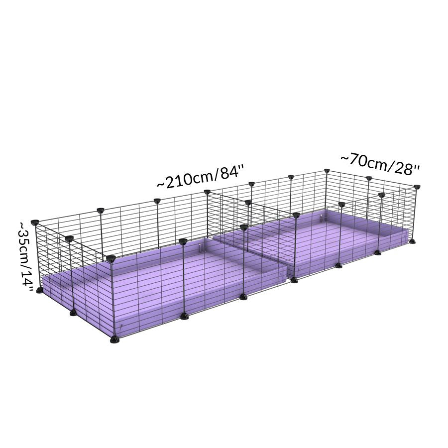 Size and dimension of a 6x2 C&C cage with divider for guinea pigs fighting or quarantine from brand kavee