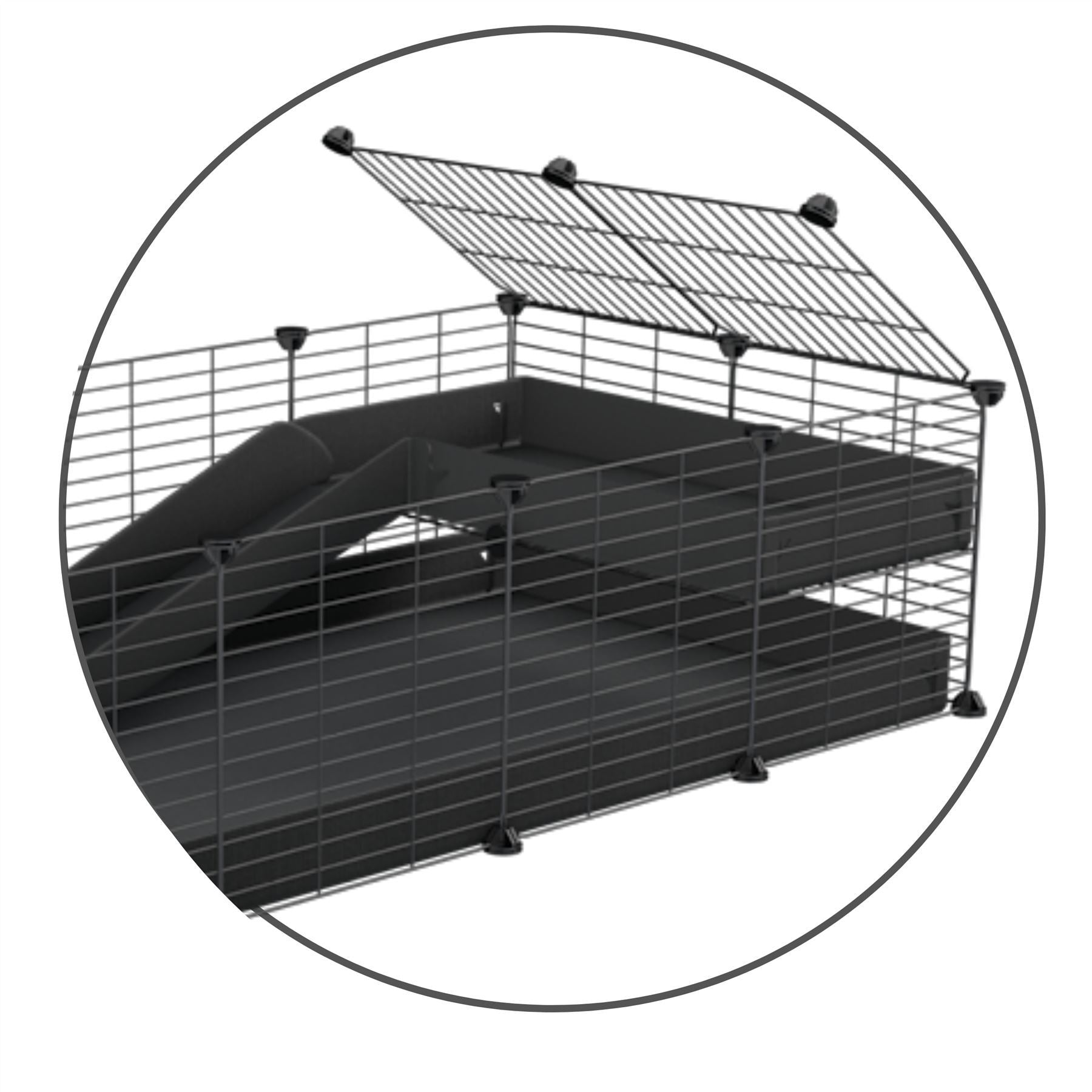 Loft 2x1 for C&C cage - Coroplast + Grids