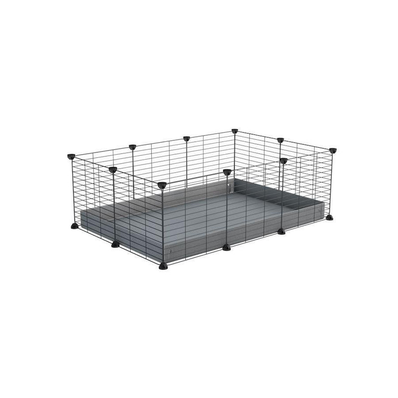 A cheap 3x2 C&C cage for guinea pig with gray coroplast and baby grids from brand kavee