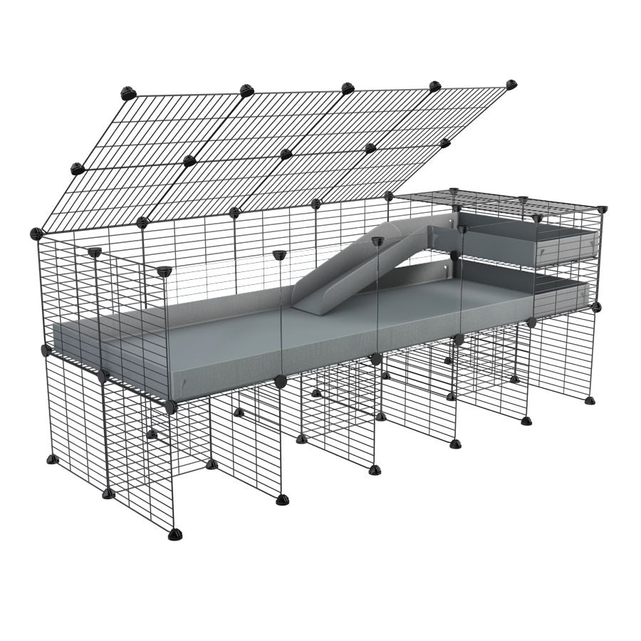 5x2 Clear C&C Cage with Loft, Ramp, and Stand