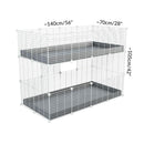 Size of A 4x2 double stacked c and c guinea pig cage with two stories blue coroplast safe size white grids by brand kavee