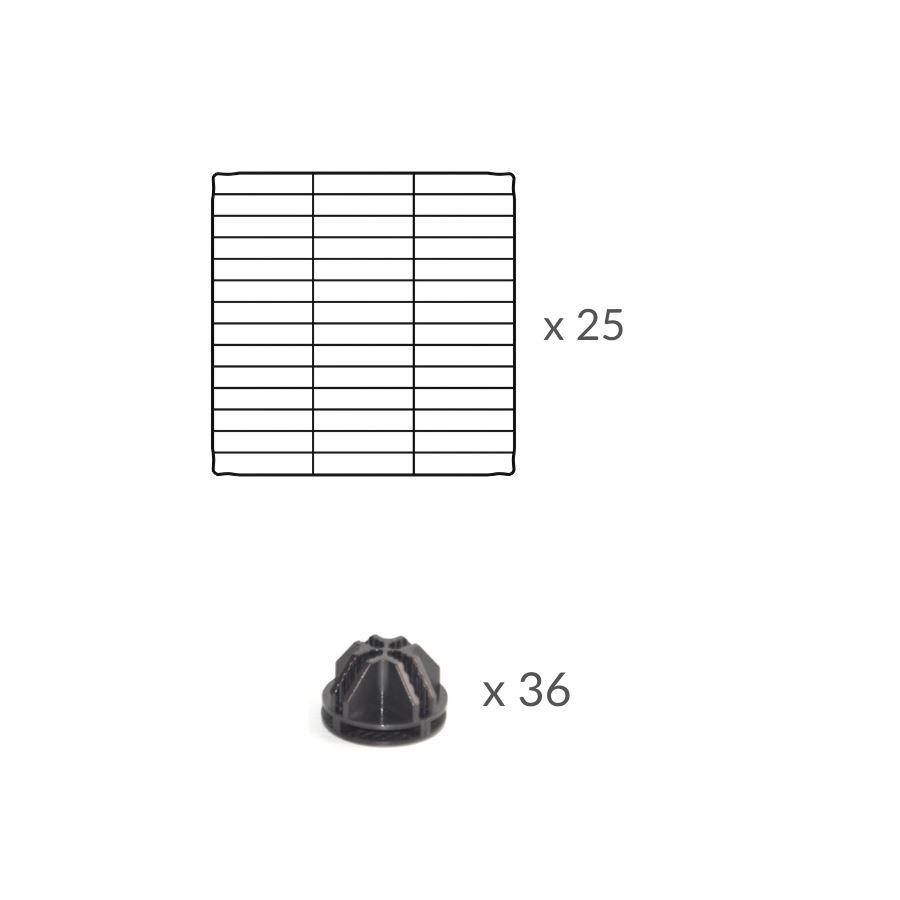 Composition of A C&C guinea pig cage stand size 5x2 with safe baby bars grids by kavee USA