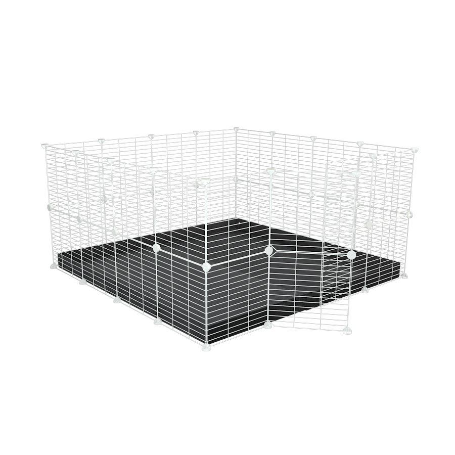 A 4x4 C&C rabbit cage with safe baby bars white C and C grids black coroplast by kavee USA