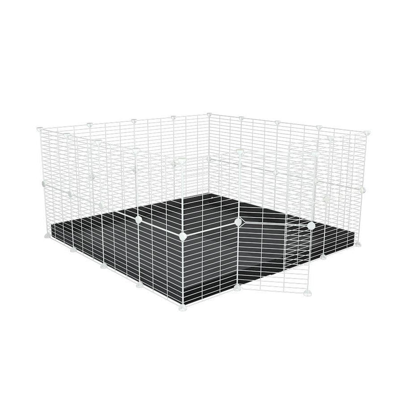A 4x4 C&C rabbit cage with safe baby bars white C and C grids black coroplast by kavee USA