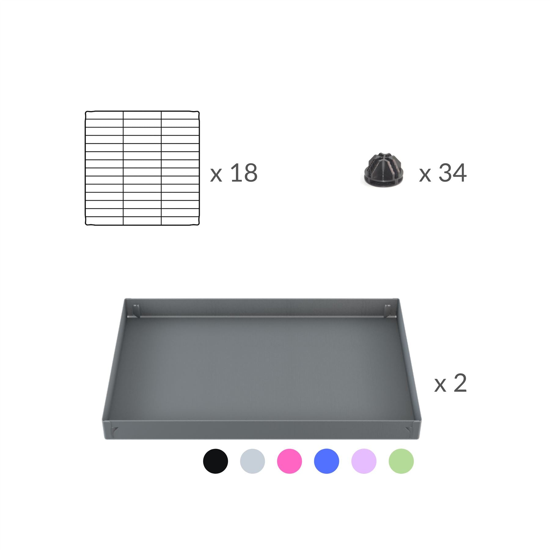 Material for A 6x2 L-shape C&C cage with divider for guinea pig fighting or quarantine from brand kavee