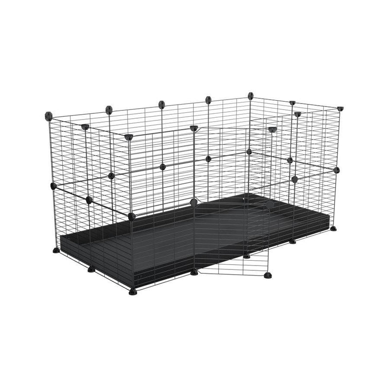 A 4x2 C&C rabbit cage with safe small meshing baby bars grids and black coroplast by kavee USA