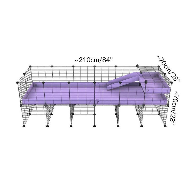 Size of a 6x2 CC guinea pig cage with stand loft ramp small mesh grids purple lilac pastel corroplast by brand kavee