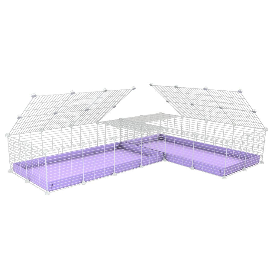 White L-Shape 8x2 C&C Cage with Divider