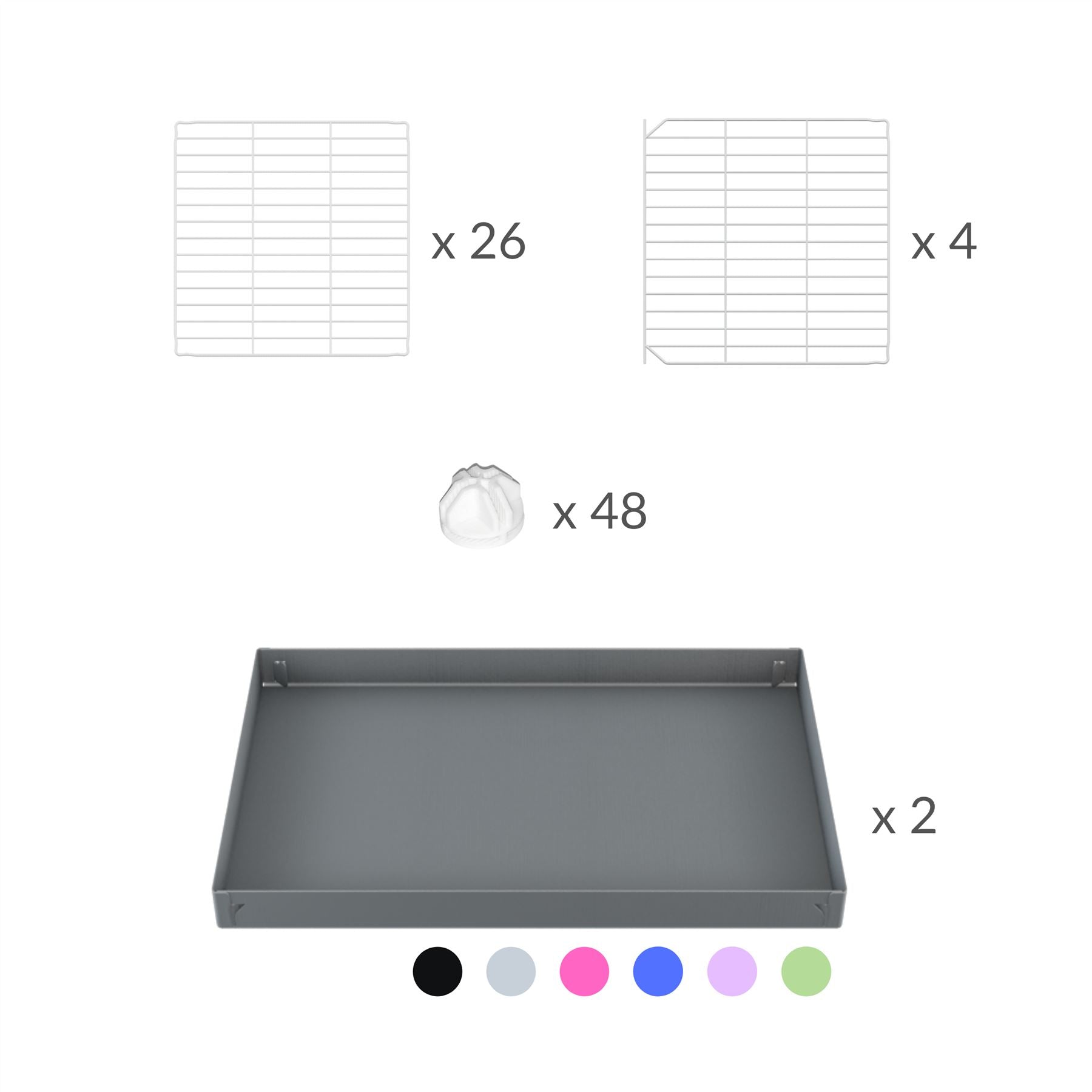 Material for A 2x6 L-shape white C and C cage with lid divider for guinea pigs fighting or quarantine from brand kavee