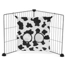 a guinea pig haybag hung on C&C cage made of cowprint fleece by  kavee