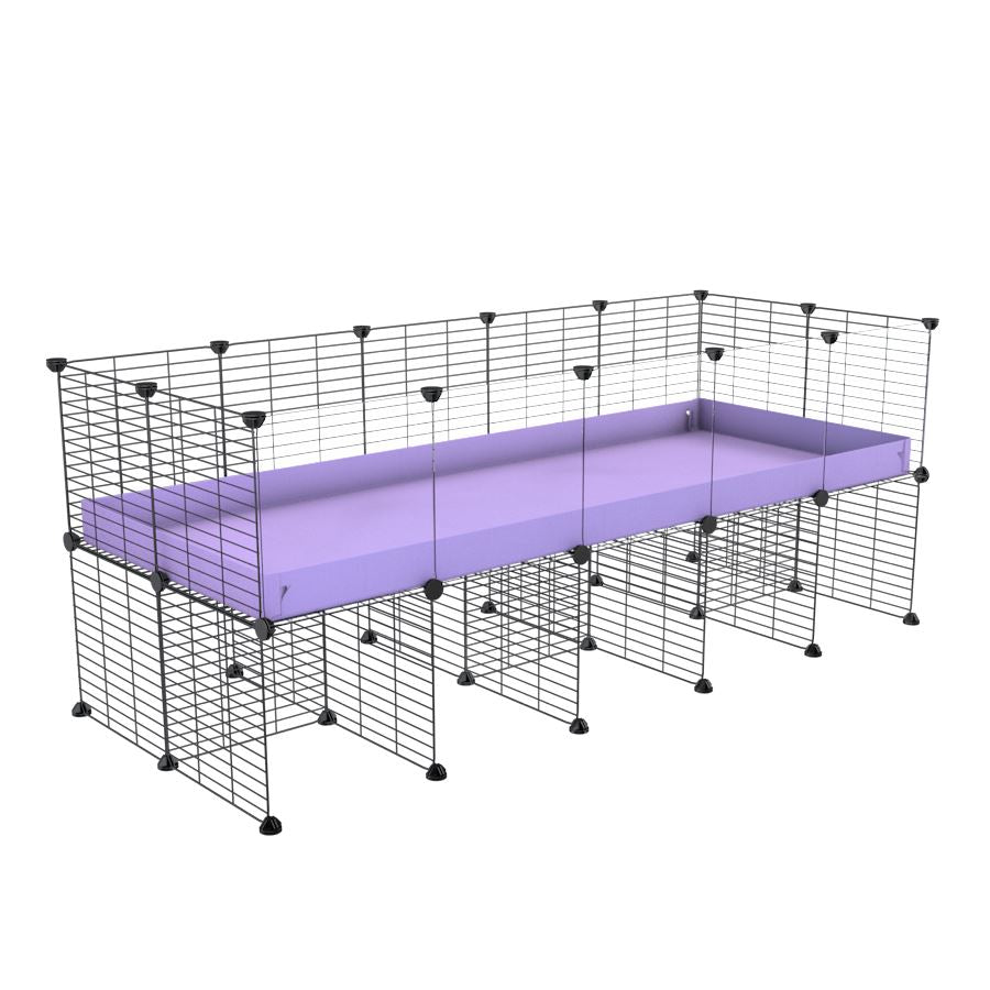 a 5x2 CC cage with clear transparent plexiglass acrylic panels  for guinea pigs with a stand purple lilac pastel correx and grids sold in USA by kavee