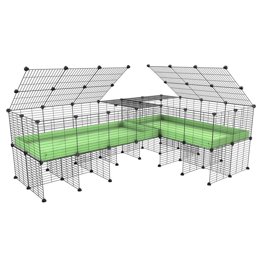 L-Shape 8x2 C&C Cage with Divider & Stand