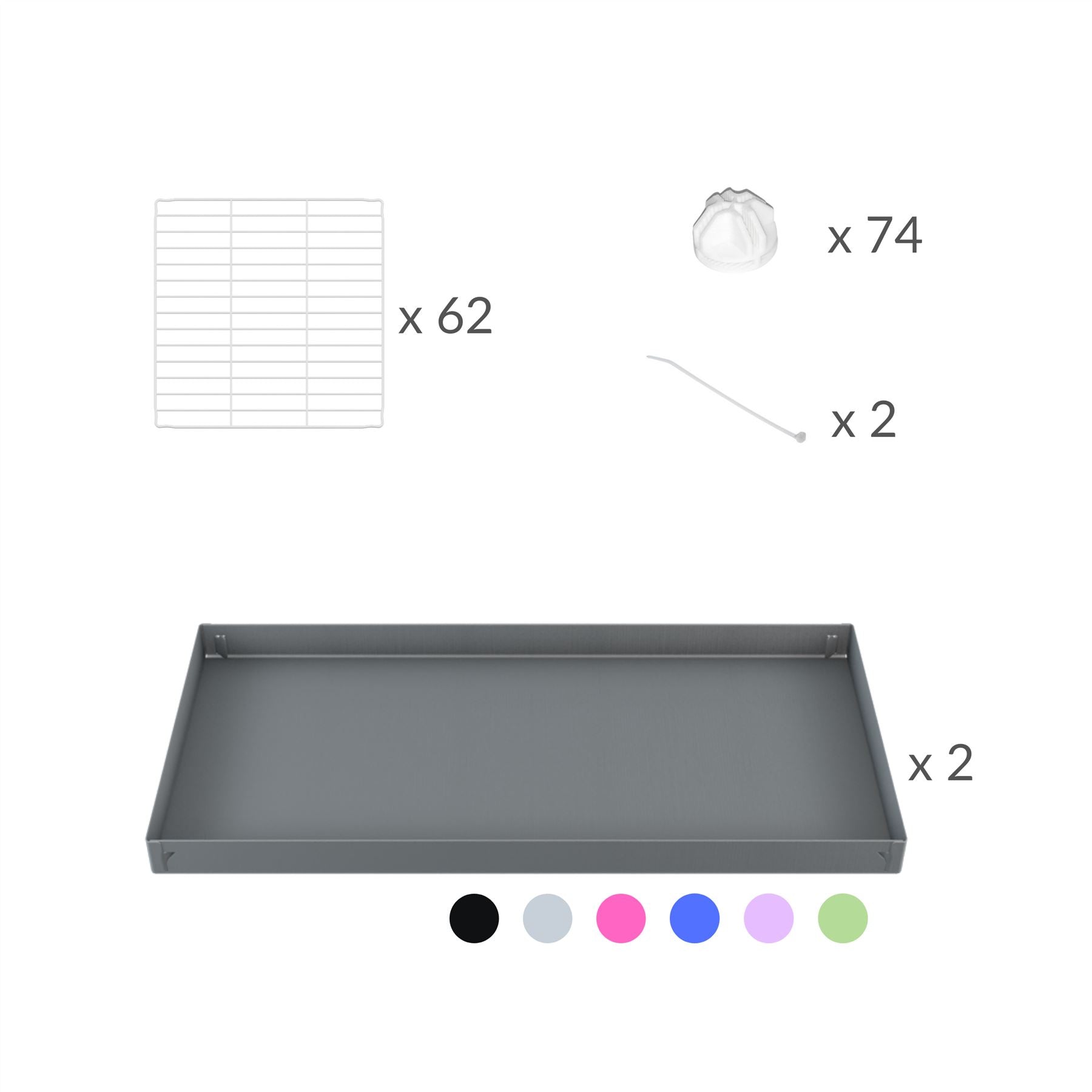 Material for A 8x2 L-shape white C&C cage with stand divider for guinea pig fighting or quarantine from brand kavee