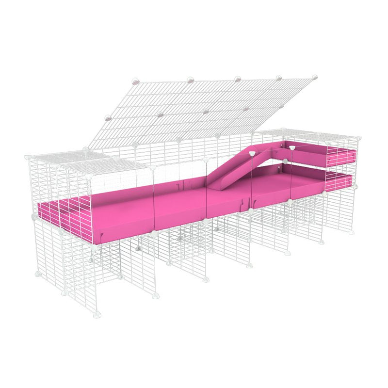 6x2 Clear C&C Cage with Loft, Ramp & Stand