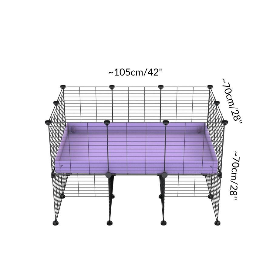 Size of a 3x2 CC cage for guinea pigs with a stand purple lilac pastel correx and 9x9 grids sold in USA by kavee