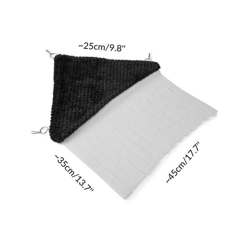 dimensions of a corner curtain in black pattern fleece