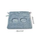 dimensions of a haybag in blue pattern fleece