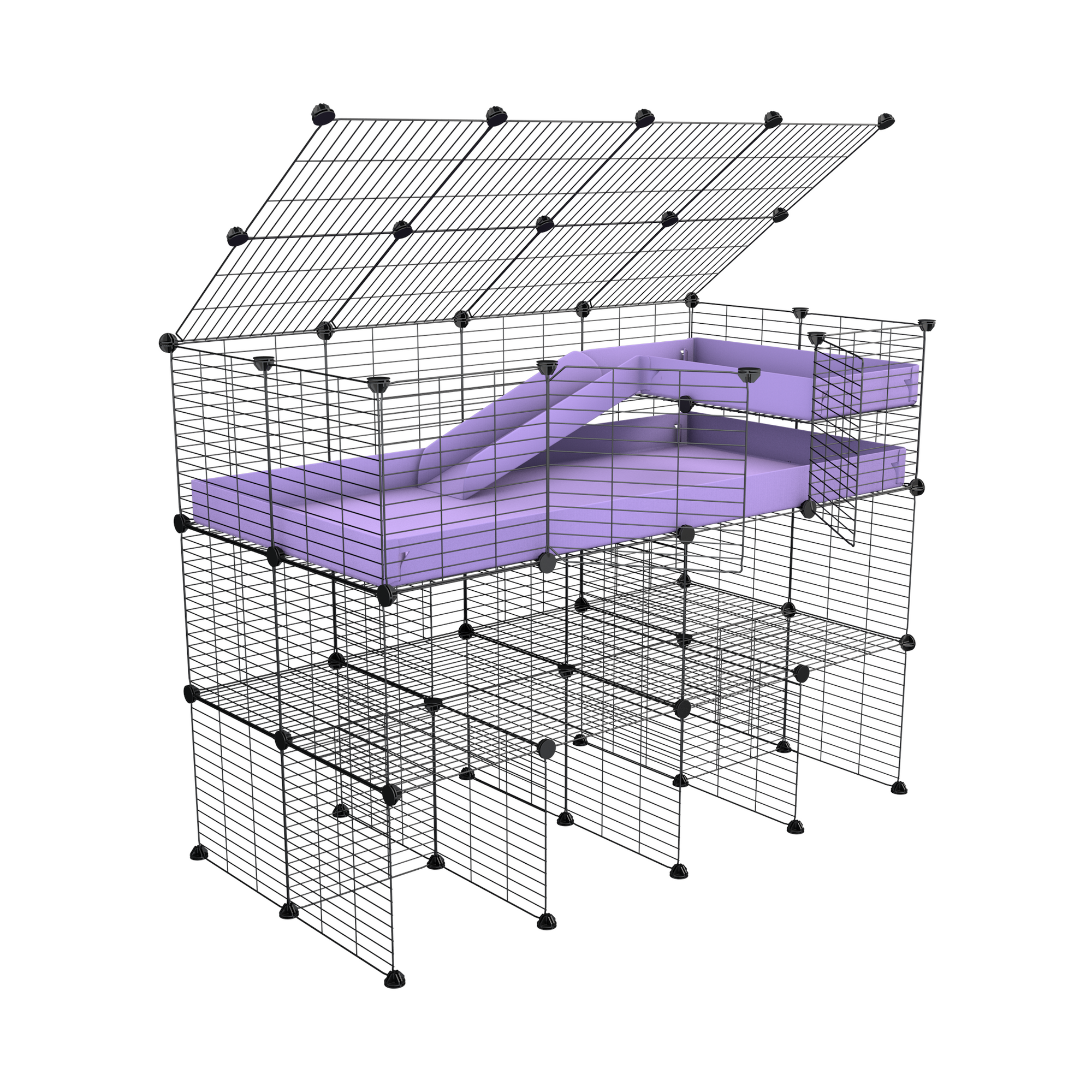 4x2 C&C Cage with Loft, Ramp & Double Stand