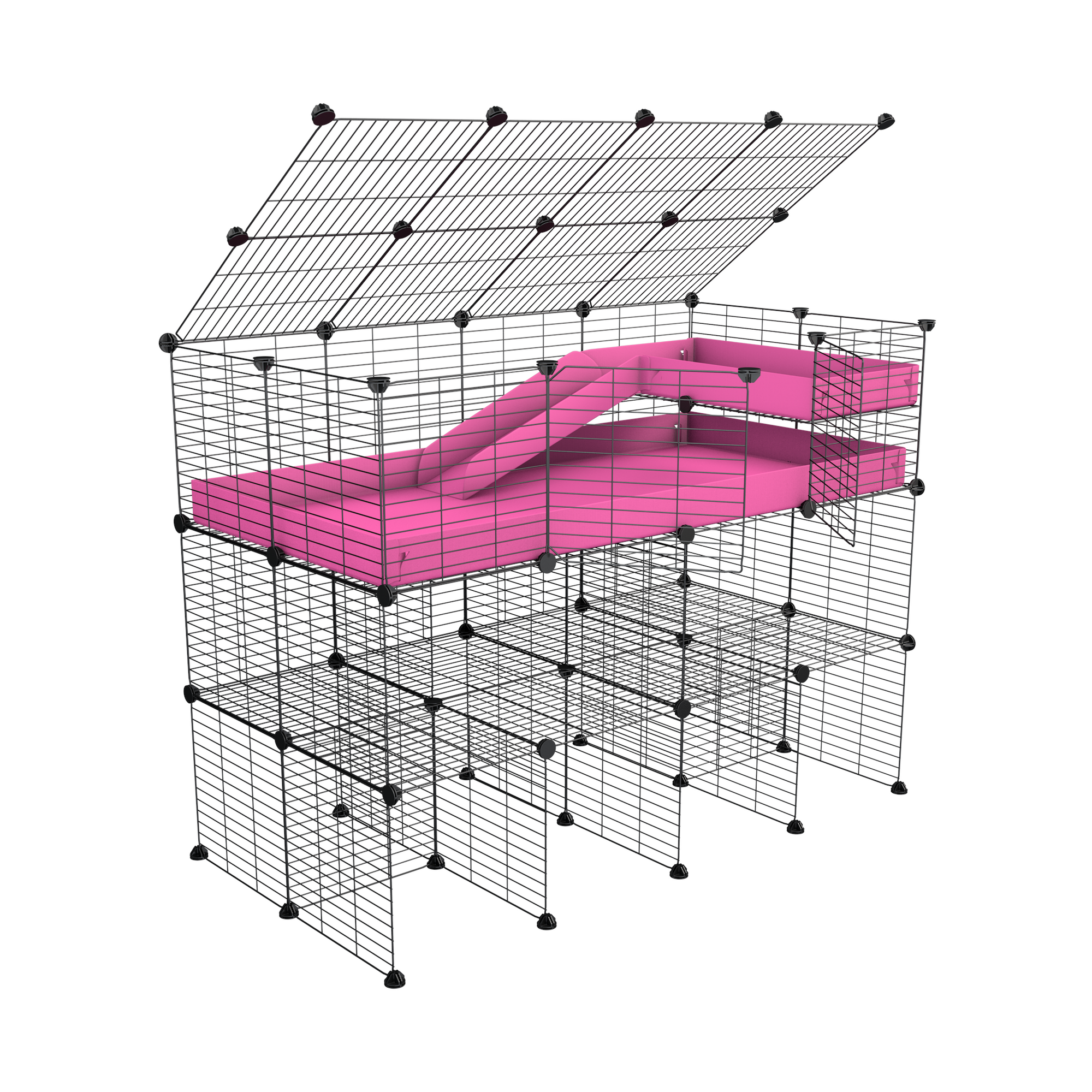 4x2 C&C Cage with Loft, Ramp & Double Stand