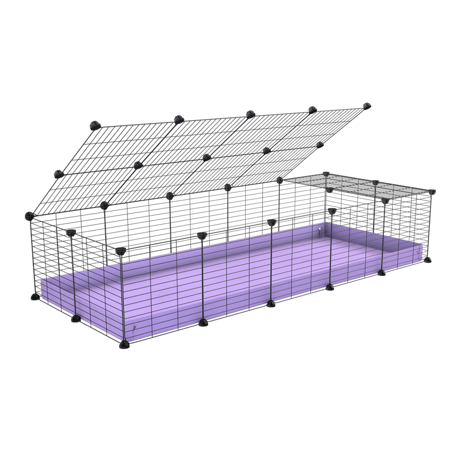 A 2x5 C and C cage for guinea pigs with purple lilac pastel coroplast a lid and small hole grids from brand kavee