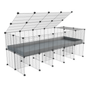 a 5x2 C&C cage for guinea pigs with a stand and a top gray plastic safe grids by kavee