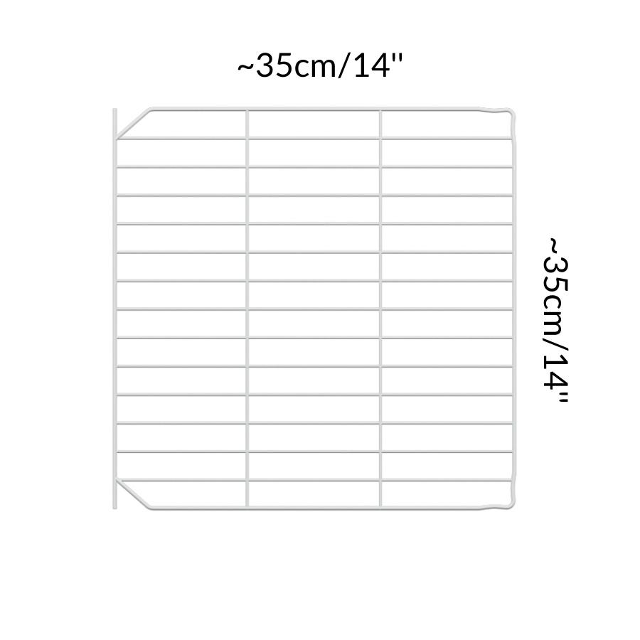 Size of A white C&C safe door grid to create hinged doors and lids on C and C cages for guinea pigs by kavee USA