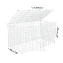 Dimensions of a tall 4x2 outdoor modular playpen with a lid and small hole safe C and C white grids for guinea pigs or Rabbits