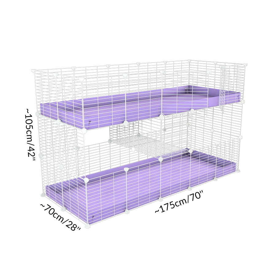 Double Stacked 5x2 C&C Cage for Guinea Pigs White Kavee C&C Cages