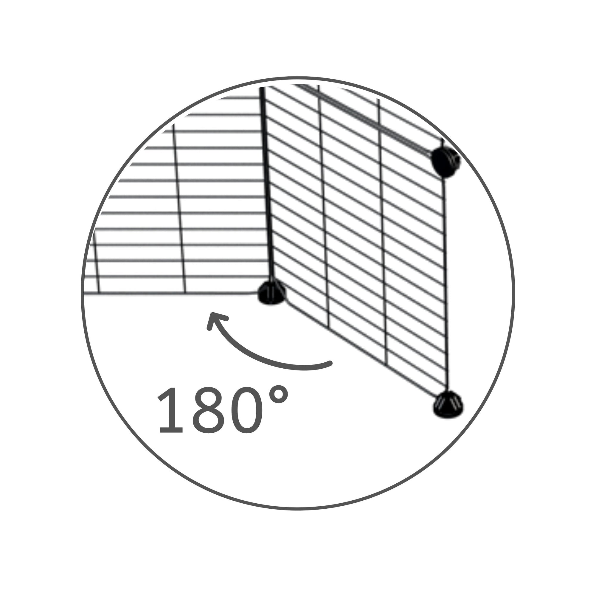 A black safe small mesh C&C door grid rotating 180 degrees to create hinged doors and lids on C and C cages for guinea pigs by kavee USA