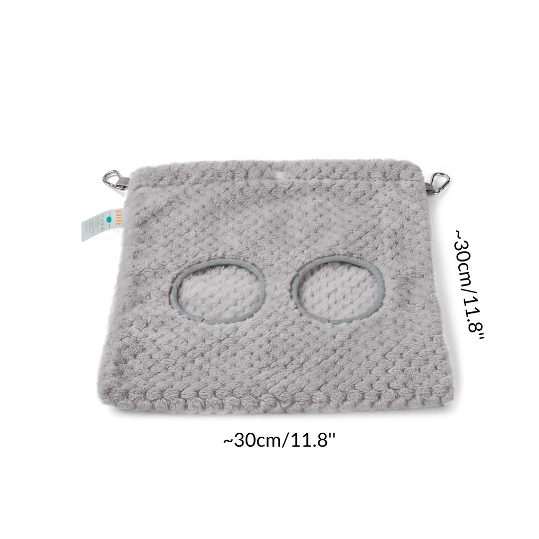 dimensions of a haybag in gray pattern fleece