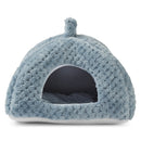 a guinea pig hidey house made of blue fleece by kavee