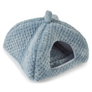 a guinea pig hidey house made of blue fleece by kavee