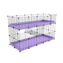 A two tier 5x2 c&c cage for guinea pigs with two levels purple lilac correx baby safe grids by brand kavee in the USA