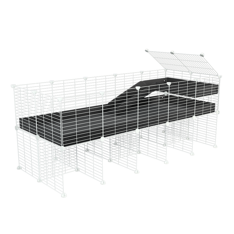 a 5x2 CC guinea pig cage with stand loft ramp small mesh white CC grids black corroplast by brand kavee